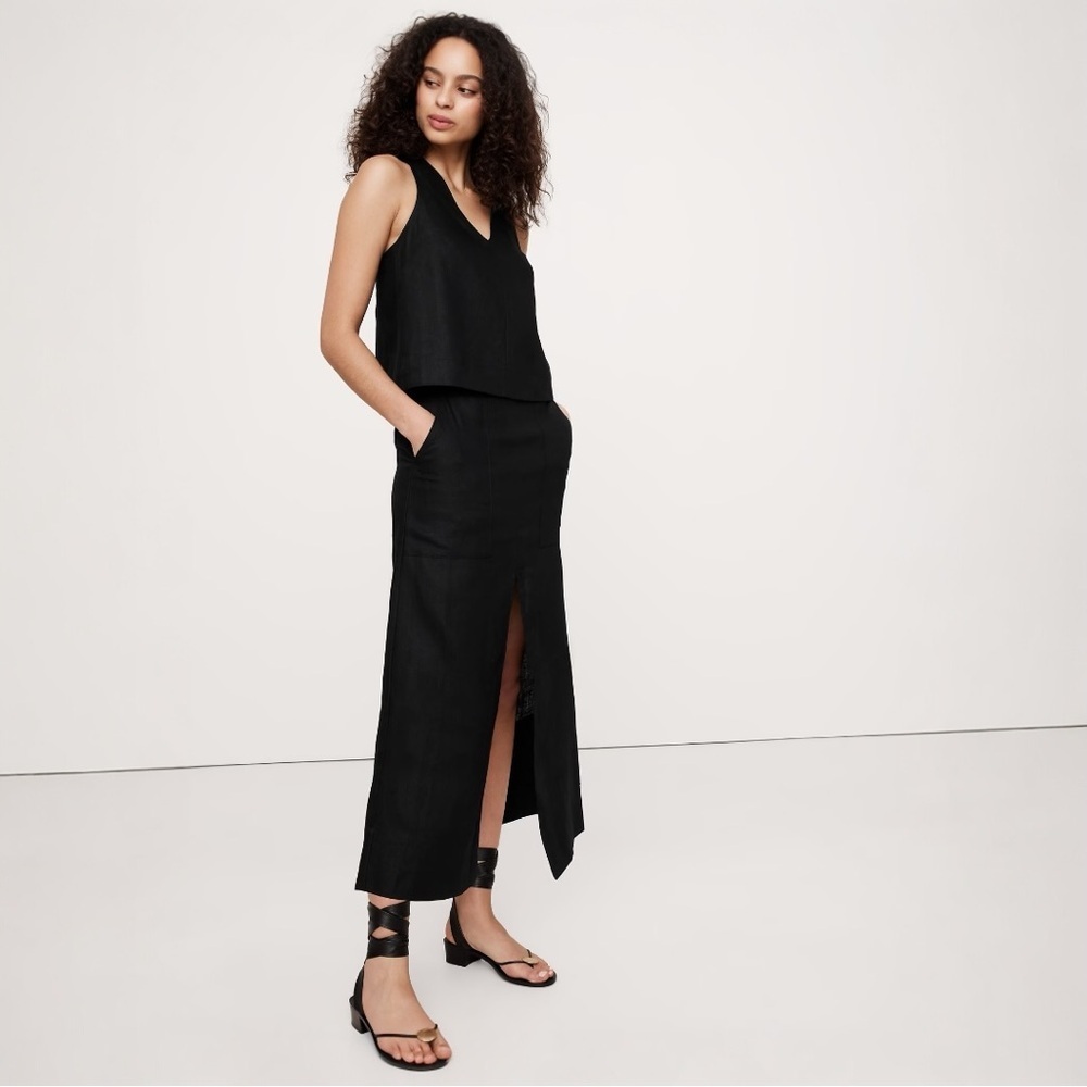 Banana Republic Linen MIDI Skirt NWT Size 2